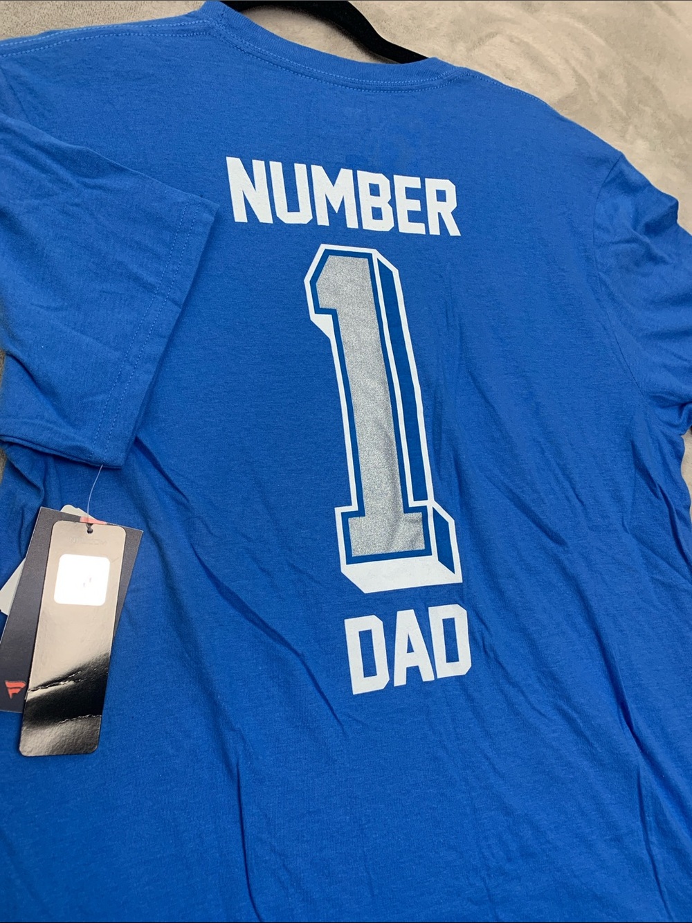 Fanatics Blue "Number 1 Dad" Short Sleeve Tee